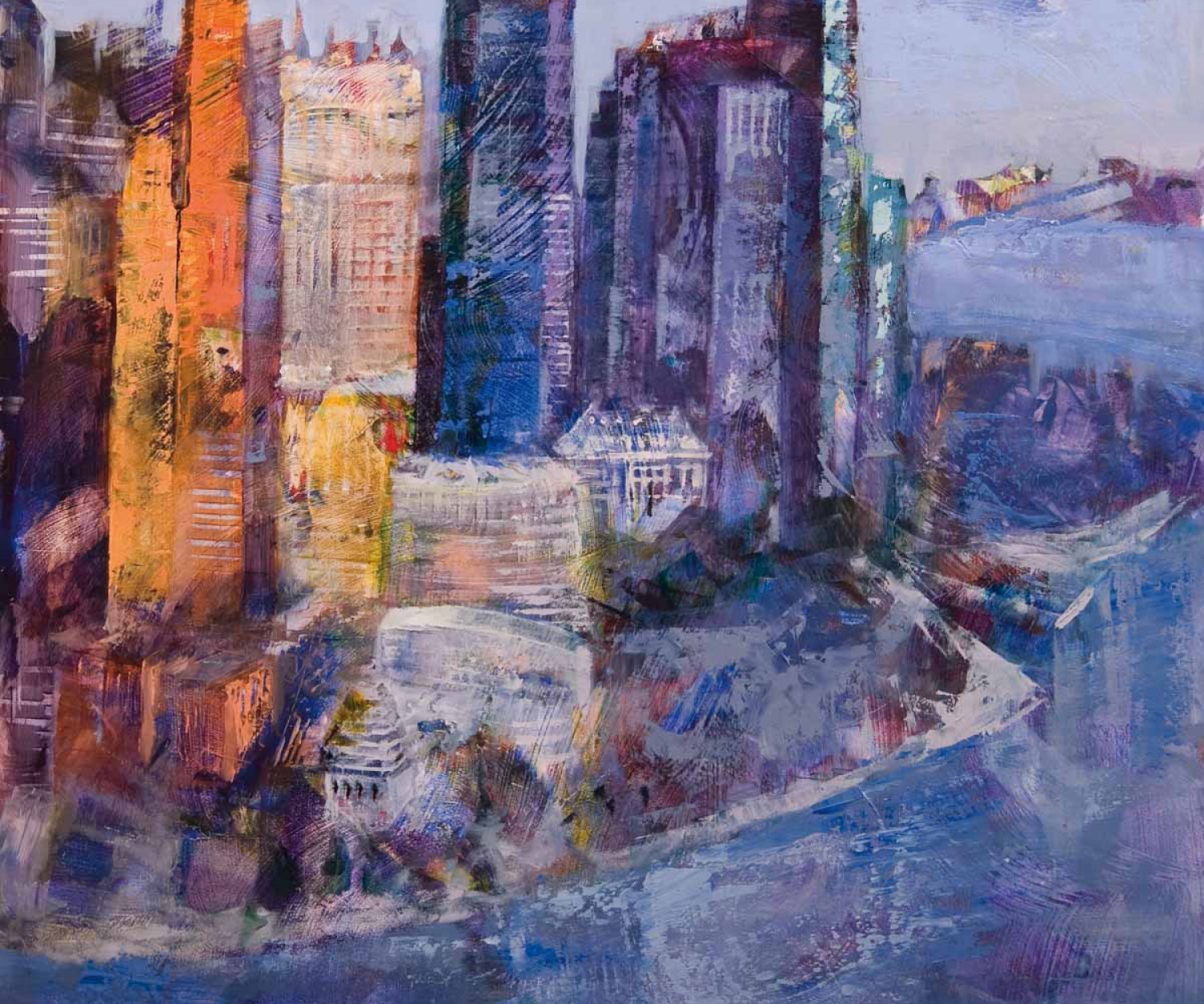 Luz azul en Manhattan pintora aracely alarcon