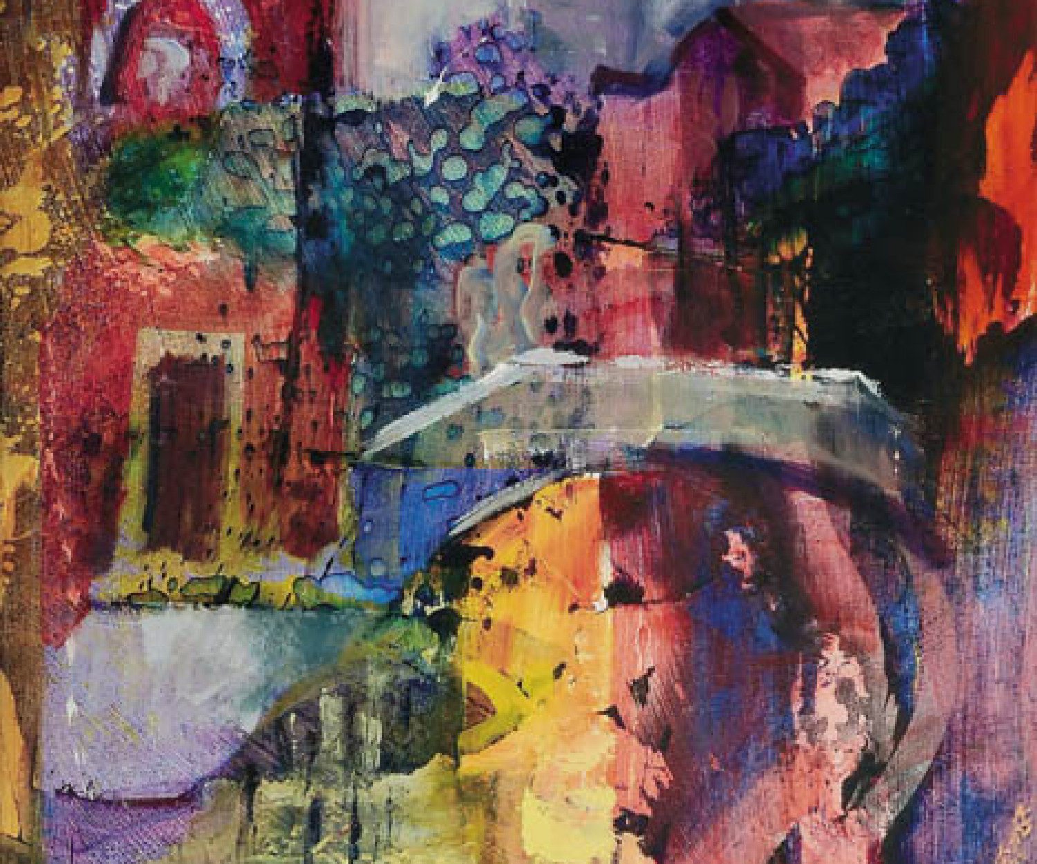 canal veneciano en rojo pintora aracely alarcon